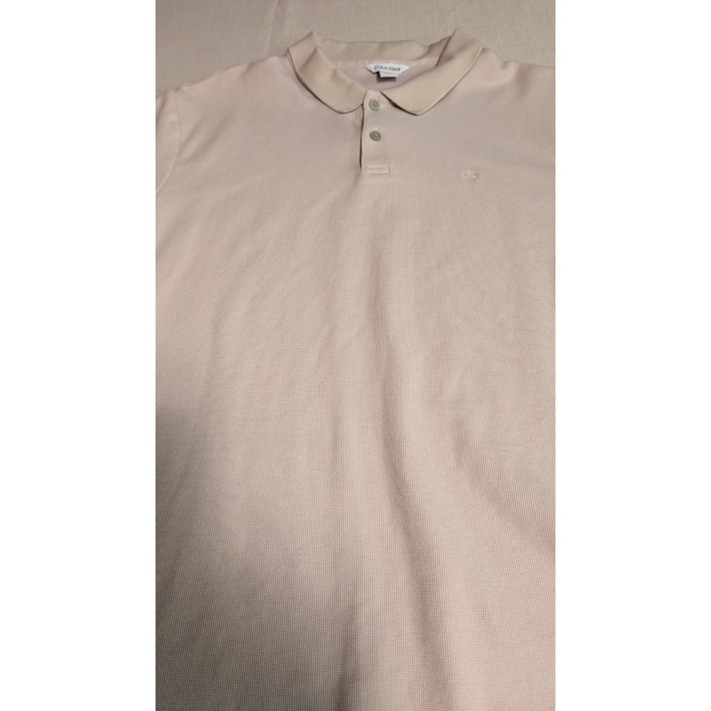 Calvin Klein Men's Polo Pullover w/Buttons Short Sleeve Shirt Size xl Beige